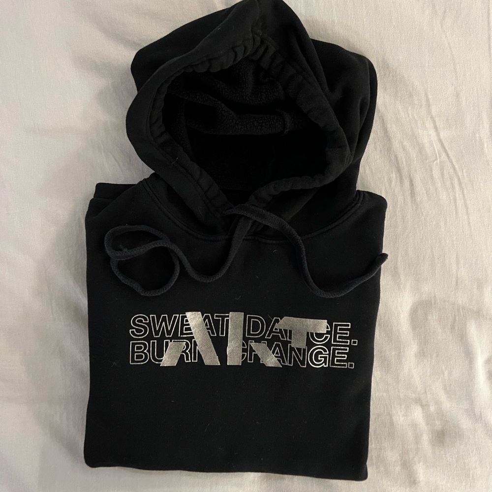 AKT Black Hoodie Sweatshirt with Silver Foil Letters